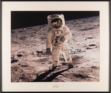 Lot #7155 Buzz Aldrin Oversized Signed Photograph - Image 1