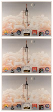 Lot #7042 Mercury Astronauts (3) Multi-Signed