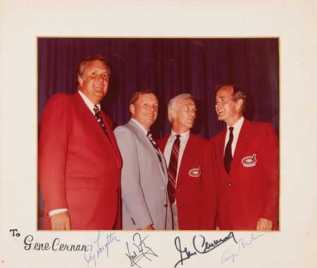 Lot #7385 Gene Cernan, Neil Armstrong, and George