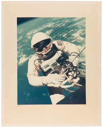 Lot #7090 Edward H. White II Signed Oversized Photograph - From the Personal Collection of Gene Cernan - Image 1