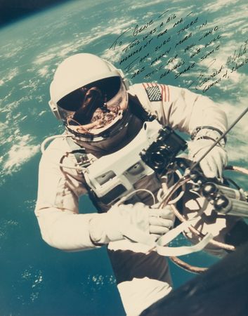 Lot #7090 Edward H. White II Signed Oversized Photograph - From the Personal Collection of Gene Cernan - Image 2