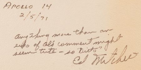 Lot #7323 Alan Shepard and Edgar Mitchell Signed Oversized Photograph - From the Personal Collection of Gene Cernan - Image 3