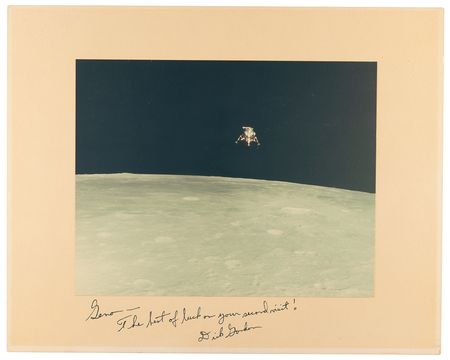 Lot #7224 Richard Gordon Signed Oversized Photograph - From the Personal Collection of Gene Cernan - Image 1