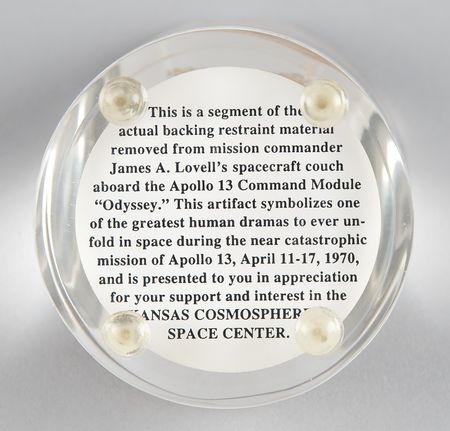 Lot #7242 Apollo 13 Flown Couch Segment - Image 4