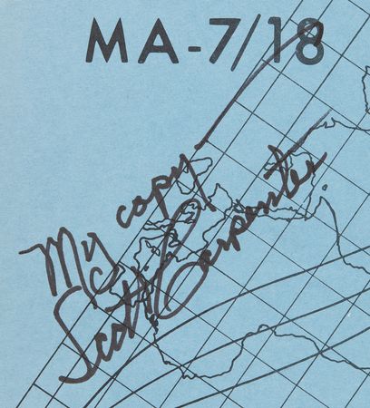 Lot #7032 Scott Carpenter's Mercury-Atlas 7 Flight Plan - Image 2