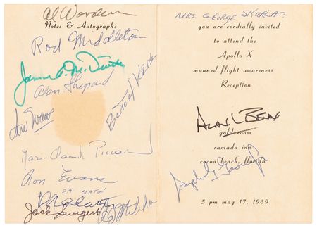 Lot #7389 Apollo Astronauts (8) Multi-Signed Invitation for an Apollo 10 Reception - Image 1