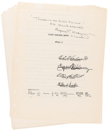 Lot #7441 Gene Kranz Signed Apollo 11 Flight Director’s Report - Image 1