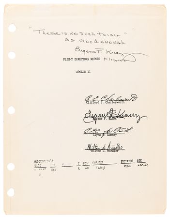 Lot #7441 Gene Kranz Signed Apollo 11 Flight Director’s Report - Image 2