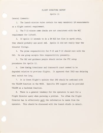 Lot #7441 Gene Kranz Signed Apollo 11 Flight Director’s Report - Image 4