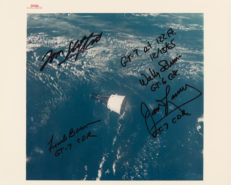 Lot #7074 Gemini 6 and Gemini 7 Signed Photograph - Image 1