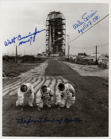 Lot #7097 Apollo 7: Wally Schirra and Walt Cunnigham Signed Photograph - 