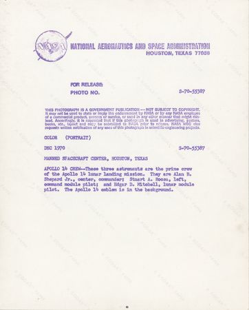 Lot #7290 Apollo 14 Signed Photograph to NASA Photographer Terry Slezak - Image 2