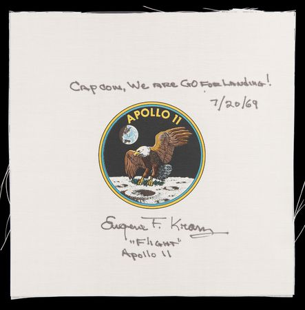 Lot #7442 Gene Kranz Signed Apollo 11 Beta Cloth - 