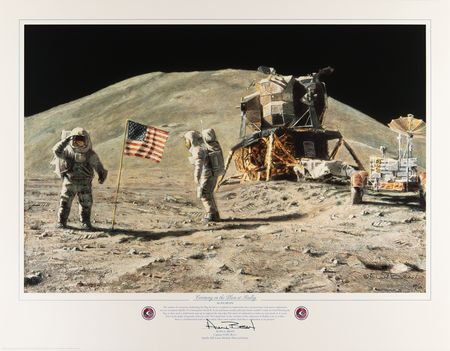 Lot #425 Alan Bean Signed Lithograph: 'Ceremony on the Plain at Hadley' (Ltd. Ed. #57/150) - Image 1