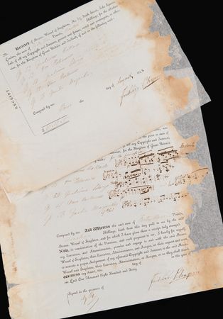 Lot #604 Frederic Chopin (2) Documents Signed, Selling Copyright to Five Famous Piano Compositions - Including Polonaise in A-flat major, Ballade No. 4, and Nocturnes - Image 1