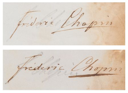 Lot #604 Frederic Chopin (2) Documents Signed, Selling Copyright to Five Famous Piano Compositions - Including Polonaise in A-flat major, Ballade No. 4, and Nocturnes - Image 2