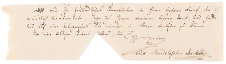 Lot #606 Felix Mendelssohn-Bartholdy Autograph Letter Signed on Performing Bach, Beethoven, and Handel, with AMQ and Partial ALS (Lot of 3): 