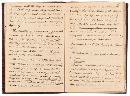 Lot #556 Washington Irving Handwritten Notebook on Politics in Spain, Where He Served as United States Ambassador - Image 6