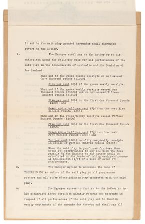 Lot #552 Thomas Hardy Document Signed for Tess of the d'Urbervilles - Image 3