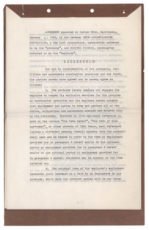Lot #844 Dimitri Tiomkin and Louis B. Mayer Document Signed - Image 2