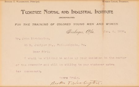 Lot #352 Booker T. Washington Typed Letter Signed - Image 2