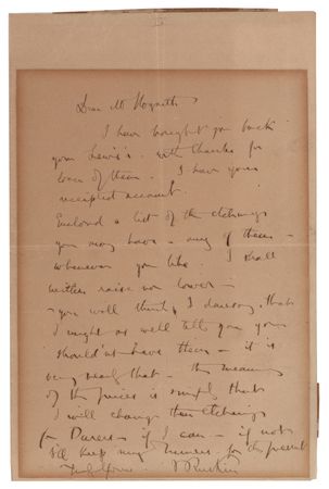 Lot #592 John Ruskin Autograph Letter Signed - Image 1
