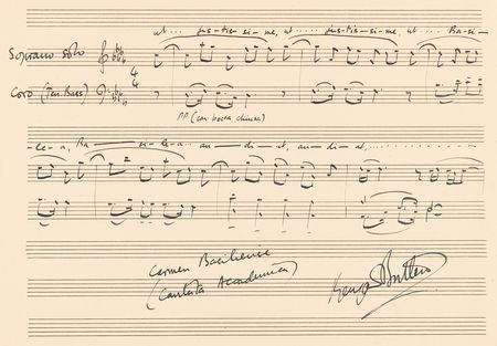 Lot #603 Benjamin Britten Autograph Musical Quotation Signed - 'Cantata academica, Carmen basiliense, Op. 62' - Image 1