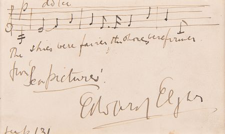 Lot #623 Edward Elgar Autograph Musical Quotation Signed from 'Sea Pictures' - Image 2