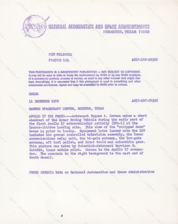 Lot #415 Apollo 17 Original NASA Photograph - Image 2