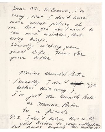 Lot #332 Marina Oswald Autograph Letter Signed - Image 1