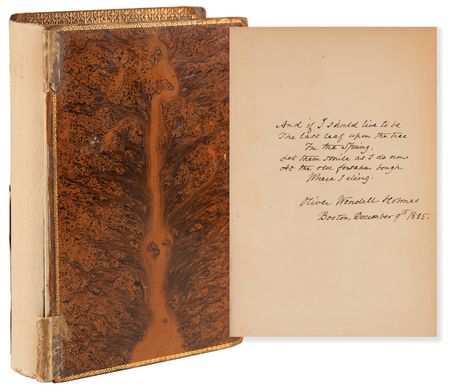 Lot #579 Oliver Wendell Holmes, Sr. Autograph Quotation Signed from 'The Last Leaf' - A Favorite Poem of Abraham Lincoln and Edgar Allan Poe - Image 1