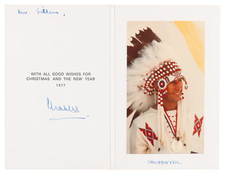Lot #311 King Charles III Signed Christmas Card (1977) - Image 1