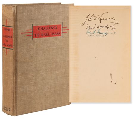 Lot #26 John F. Kennedy's Triple-Signed Book with Ample Handwritten Notations on Communism - Challenge to Karl Marx - Image 1