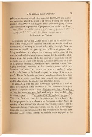 Lot #26 John F. Kennedy's Triple-Signed Book with Ample Handwritten Notations on Communism - Challenge to Karl Marx - Image 6