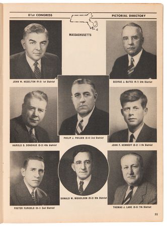 Lot #122 John F. Kennedy Original 1949 'Pictorial Directory of the 81st Congress' - Image 2