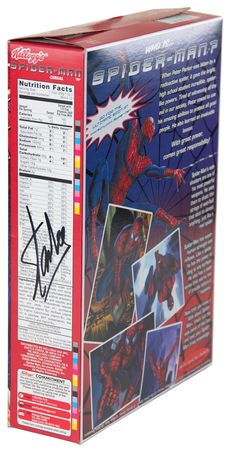 Lot #525 Stan Lee Twice-Signed 'Spider-Man' Cereal Box - Image 2