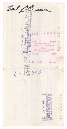 Lot #740 Sammy Davis, Jr. Signed Check - Image 2