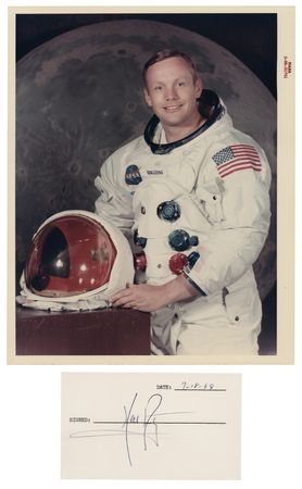 Lot #422 Neil Armstrong Signature and Official NASA Photograph (S-69-31741) - Image 1