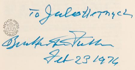 Lot #488 Buckminster Fuller Signed Book - Earth, Inc. - Image 2