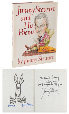 Lot #836 James Stewart Signed Book with 'Harvey' Sketch - Jimmy Stewart and His Poems - Image 1