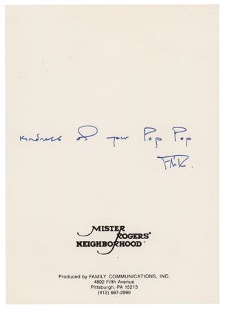 Lot #822 Fred Rogers Signed Photograph and Typed Letter Signed - Image 2