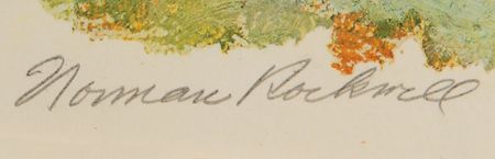 Lot #500 Norman Rockwell Signed Lithograph - 'Huck Teaching Tom & Joe to Smoke' (Ltd. Ed. #56/200) - Image 3