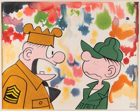 Lot #538 Mort Walker Oversized Original Painting of Beetle Bailey and Sergeant Snorkel - Image 2