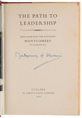Lot #381 Montgomery of Alamein Signed Book - The Path to Leadership - Image 4