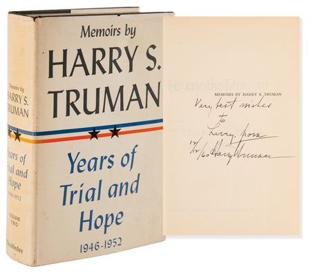Lot #172 Harry S. Truman Signed Book - Memoirs: Years of Trial and Hope - Image 1