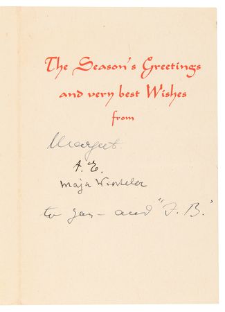 Lot #233 Albert Einstein Signed Holiday Card - Co-Signed by His Sister and Stepdaughter - Image 2
