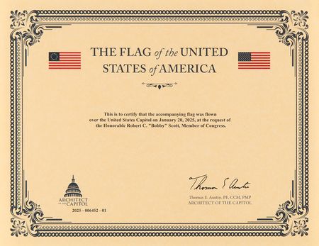 Lot #191 Donald Trump 2025 U.S. Capitol-Flown Inauguration Flag - Image 2