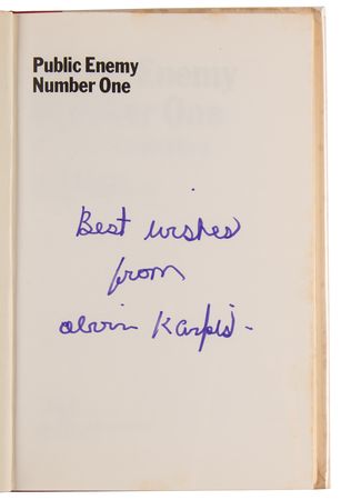 Lot #295 Alvin Karpis Signed Book - Public Enemy Number One - Image 4