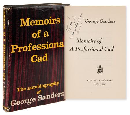 Lot #827 George Sanders Signed Book - Memoirs of a Professional Cad - Image 1