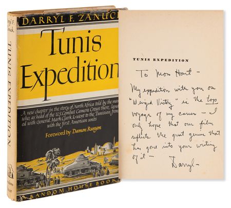 Lot #861 Darryl F. Zanuck Signed Book to Playwright Moss Hart - Tunis Expedition - Image 1
